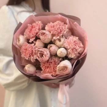 The most delicate bouquet with peony rose